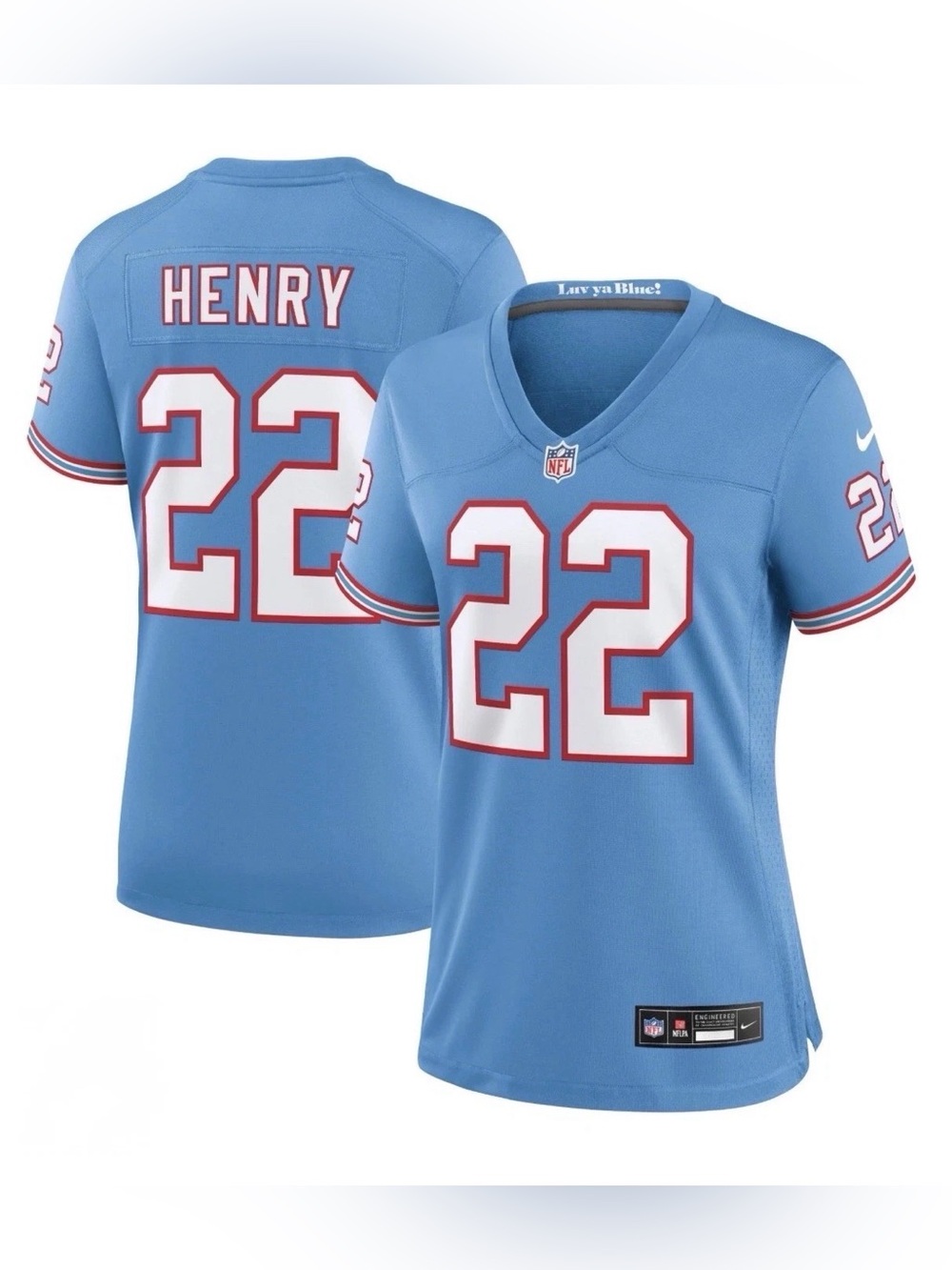Nike Derrick Henry #22 Titans Oilers Throwback Game Jersey Women's L NWT NFL - Picture 3 of 8